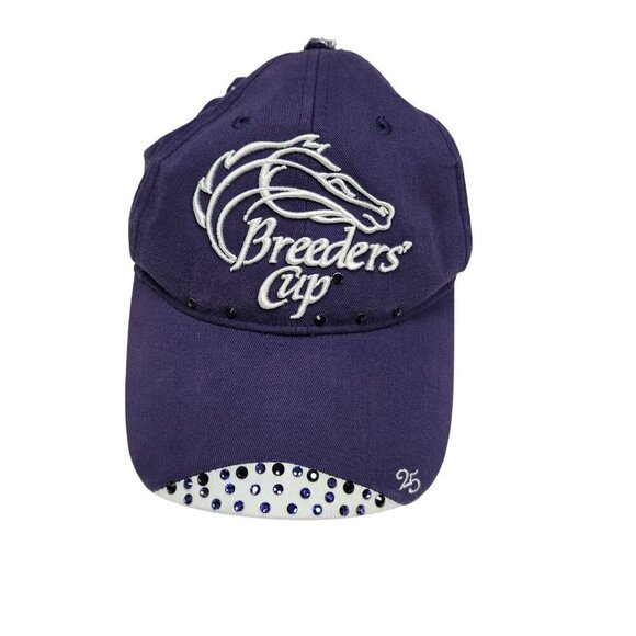 Breeders' Cup Purple Bedazzled Rhinestone Baseball Cap World Champions Stitching - Picture 1 of 8